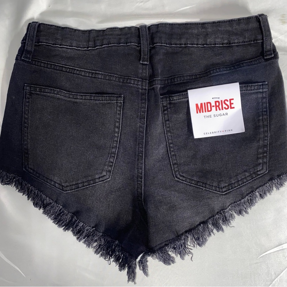 NWT Celebrity Pink Mid Rise The Sugar Booty Short, Size 9/29, Black - Picture 4 of 8